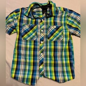 Mick Mack Boys 5/6 Plaid Short Sleeve Shirt
